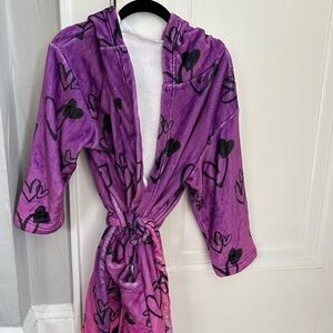 Purple Heart Patterned Robe